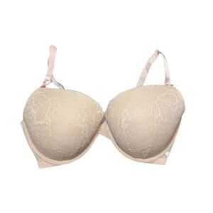 Victoria’s Secret Push Up Cream Floral Lace Bra